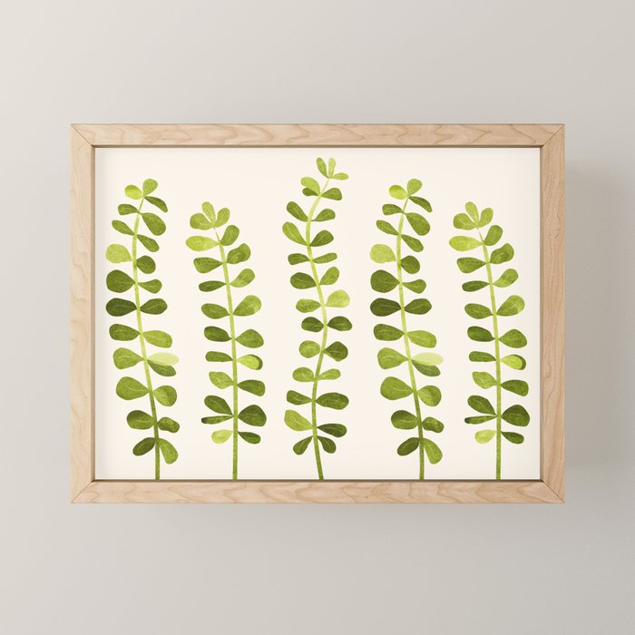 Eucalyptus Sprouts - Cute Plant Illustration Mini Art Print Gallery Image 1