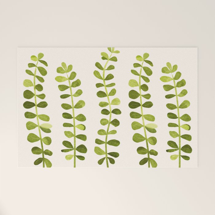 Eucalyptus Sprouts - Cute Plant Illustration Welcome Mat Gallery Image 1