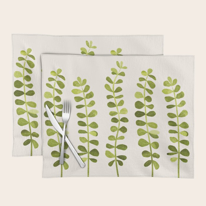 Eucalyptus Sprouts - Cute Plant Illustration Placemat Gallery Image 1