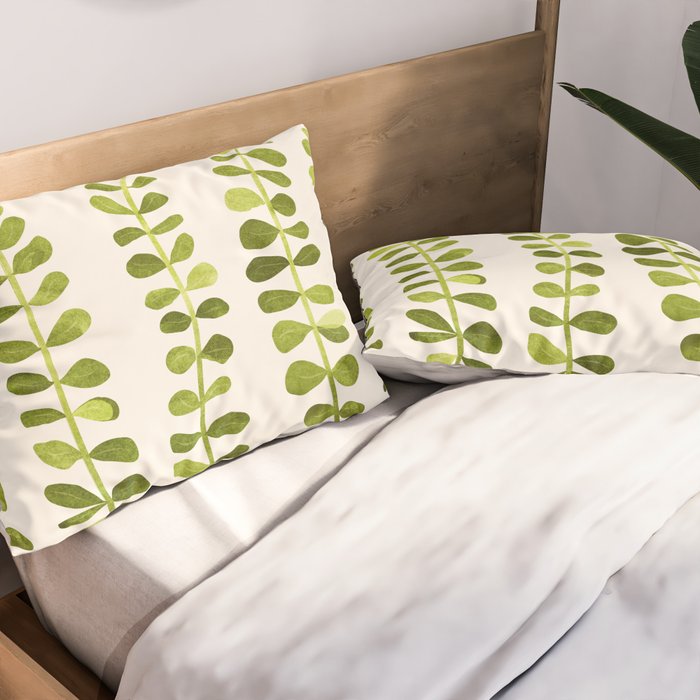 Eucalyptus Sprouts - Cute Plant Illustration Pillow Sham Gallery Image 2