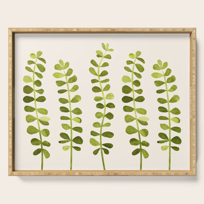 Eucalyptus Sprouts - Cute Plant Illustration Serving Tray Gallery Image 1