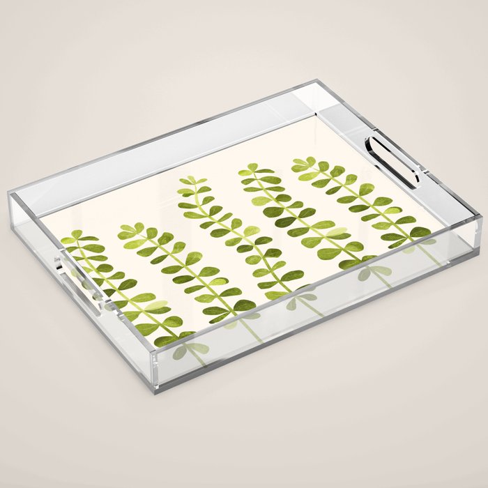 Eucalyptus Sprouts - Cute Plant Illustration Acrylic Tray Gallery Image 1