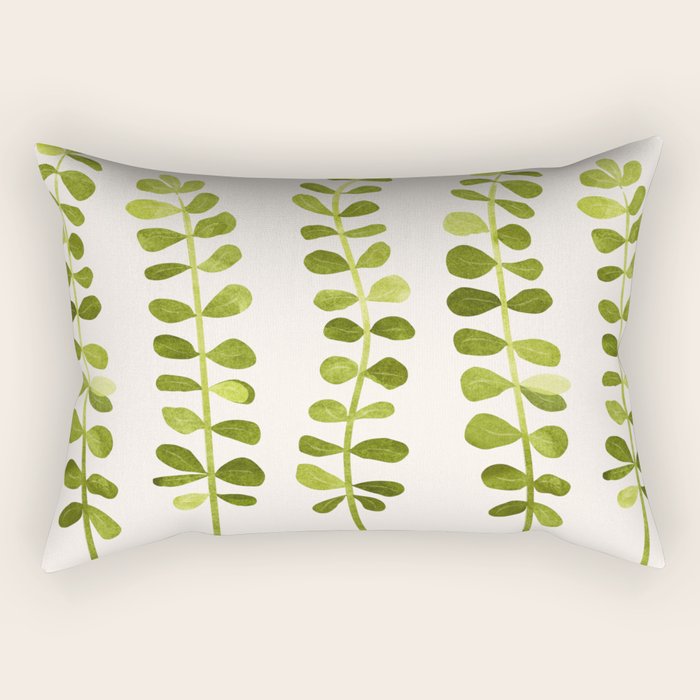 Eucalyptus Sprouts - Cute Plant Illustration Rectangular Pillow Gallery Image 2
