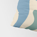 Retro Liquid Swirl Abstract Pattern Blue Aqua Teal Beige Pillow Sham Gallery Image 4