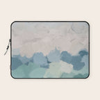 Waves on the Horizon - Mint Blue Aqua Sky Ocean Abstract Art Painting Clouds Water Waves Laptop Sleeve Gallery Image 1