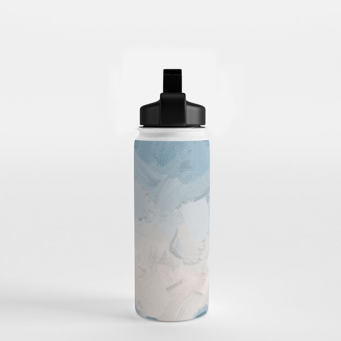 Waves on the Horizon - Mint Blue Aqua Sky Ocean Abstract Art Painting Clouds Water Waves Water Bottle Gallery Image 2