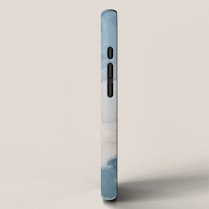 Waves on the Horizon - Mint Blue Aqua Sky Ocean Abstract Art Painting Clouds Water Waves iPhone Case Gallery Image 2