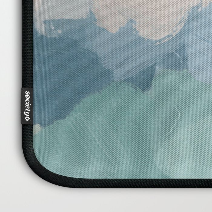 Waves on the Horizon - Mint Blue Aqua Sky Ocean Abstract Art Painting Clouds Water Waves Laptop Sleeve Gallery Image 3