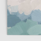 Waves on the Horizon - Mint Blue Aqua Sky Ocean Abstract Art Painting Clouds Water Waves Poster Gallery Image 3