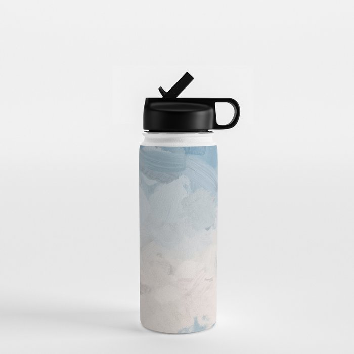 Waves on the Horizon - Mint Blue Aqua Sky Ocean Abstract Art Painting Clouds Water Waves Water Bottle Gallery Image 1