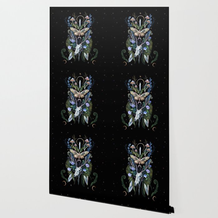 Deer Skull Crystals Garden Wallpaper Gallery Image 2