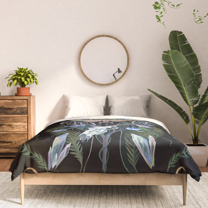 Deer Skull Crystals Garden Comforter Gallery Image 3