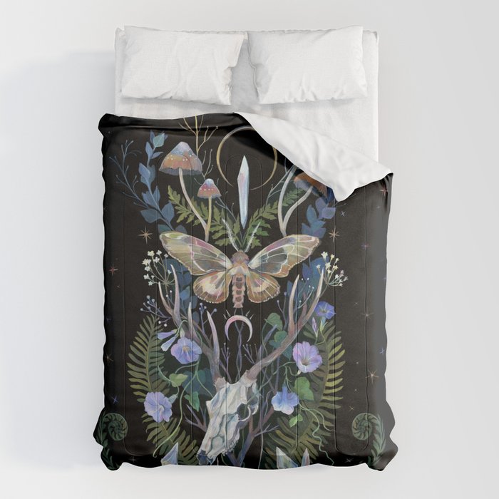 Deer Skull Crystals Garden Comforter Gallery Image 6