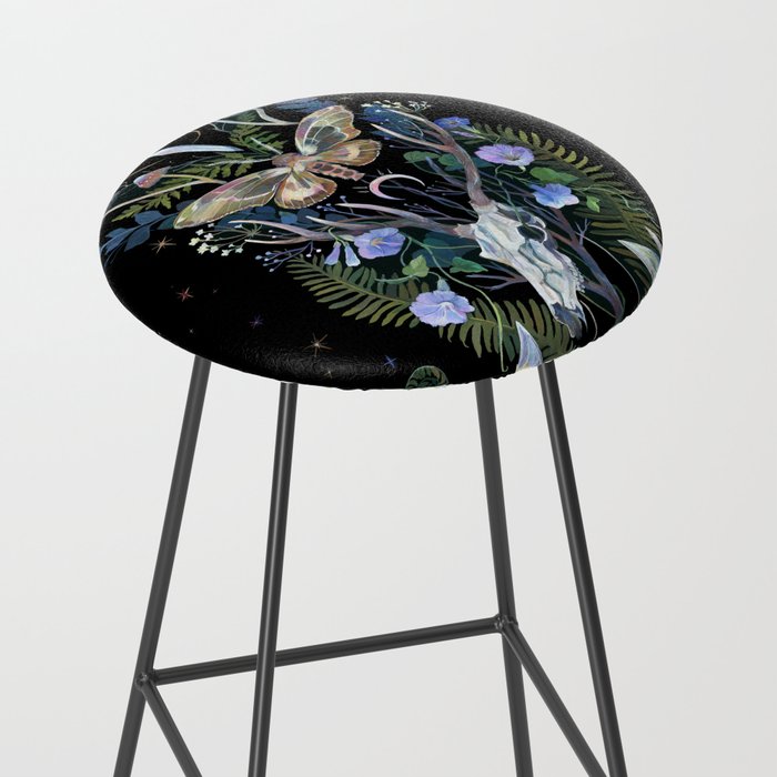 Deer Skull Crystals Garden Stool Gallery Image 2