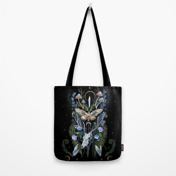 Deer Skull Crystals Garden Tote Bag Gallery Image 2