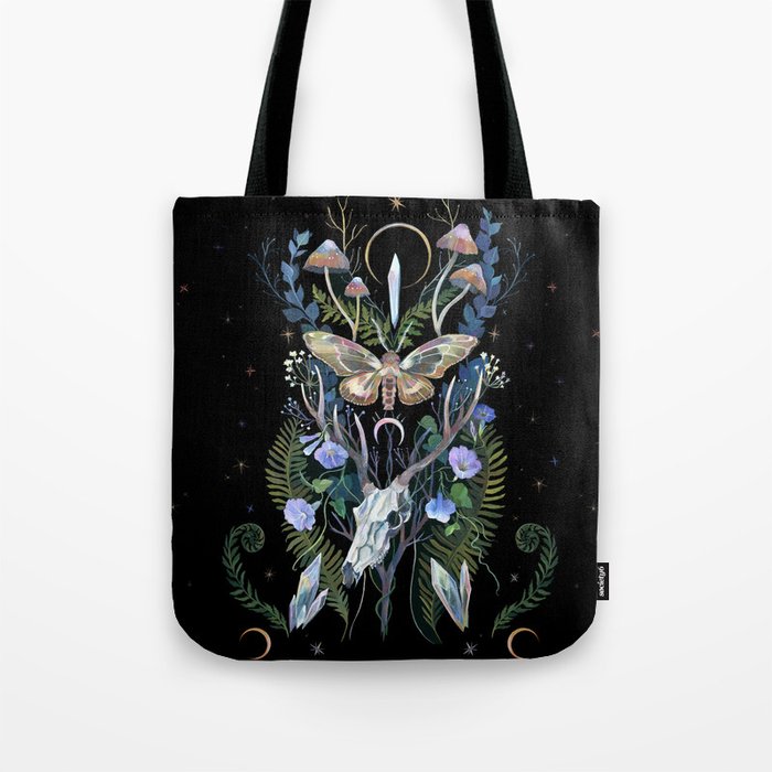 Deer Skull Crystals Garden Tote Bag Gallery Image 1