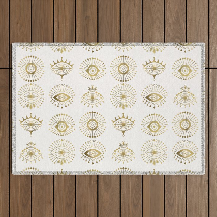 Evil Eyes - Gold Palette Outdoor Rug Gallery Image 1