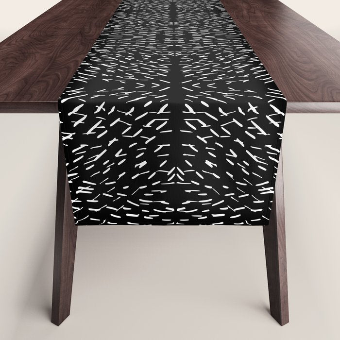 Celestial Stars Art, Black and White, Boho Wall Art Table Runner Gallery Image 1