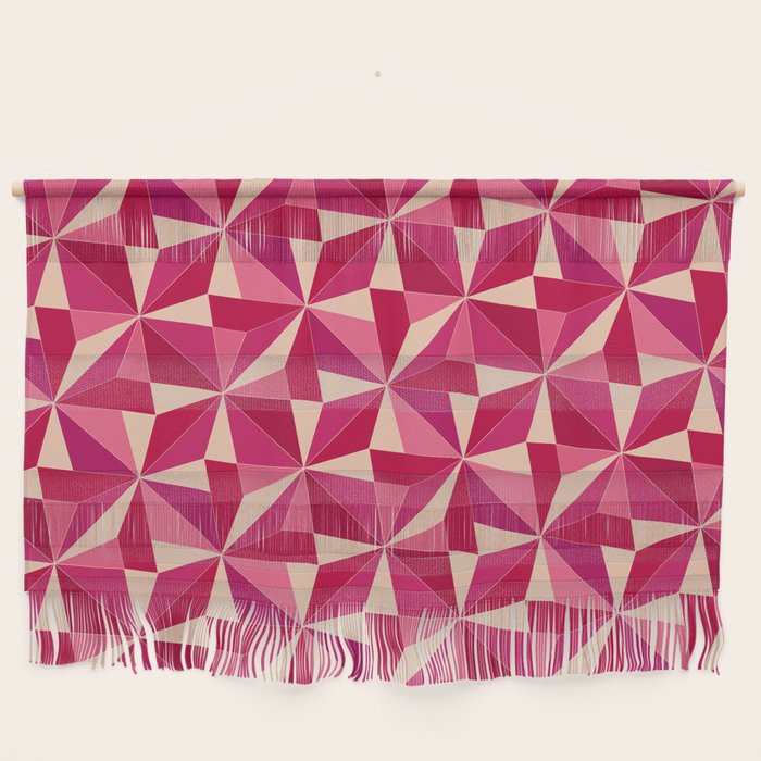 Kaleidoscope Tile Pattern VIII Vibrant Pink and Red Wall Hanging Gallery Image 1