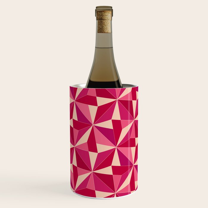 Kaleidoscope Tile Pattern VIII Vibrant Pink and Red Wine Chiller Gallery Image 2