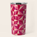 Kaleidoscope Tile Pattern VIII Vibrant Pink and Red Travel Mug Gallery Image 1