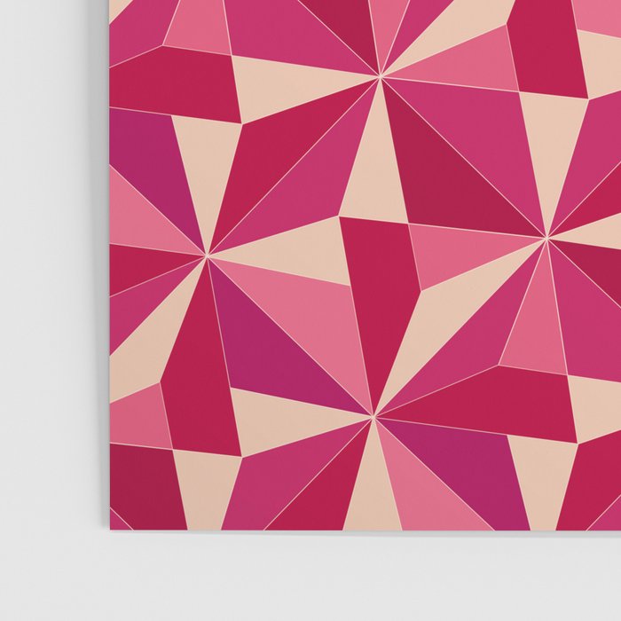 Kaleidoscope Tile Pattern VIII Vibrant Pink and Red Poster Gallery Image 3