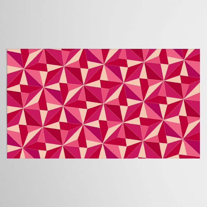 Kaleidoscope Tile Pattern VIII Vibrant Pink and Red Tablecloth Gallery Image 2