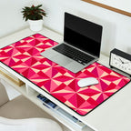 Kaleidoscope Tile Pattern VIII Vibrant Pink and Red Desk Mat Gallery Image 2