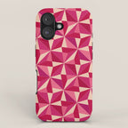 Kaleidoscope Tile Pattern VIII Vibrant Pink and Red iPhone Case Gallery Image 1