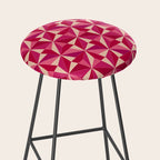 Kaleidoscope Tile Pattern VIII Vibrant Pink and Red Stool Gallery Image 2
