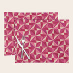 Kaleidoscope Tile Pattern VIII Vibrant Pink and Red Placemat Gallery Image 1