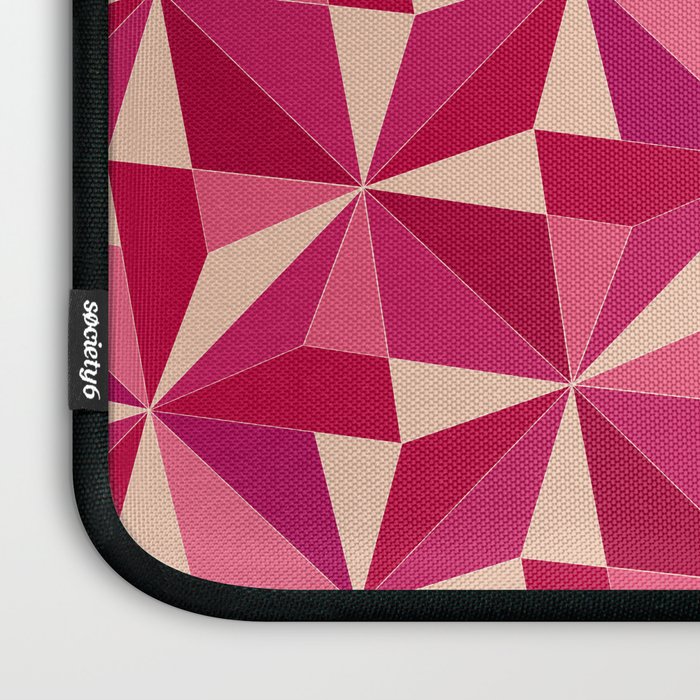 Kaleidoscope Tile Pattern VIII Vibrant Pink and Red Laptop Sleeve Gallery Image 3