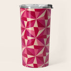 Kaleidoscope Tile Pattern VIII Vibrant Pink and Red Travel Mug Gallery Image 2