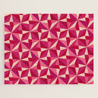 Kaleidoscope Tile Pattern VIII Vibrant Pink and Red Jigsaw Puzzle Gallery Image 1