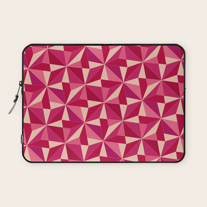 Kaleidoscope Tile Pattern VIII Vibrant Pink and Red Laptop Sleeve Gallery Image 1