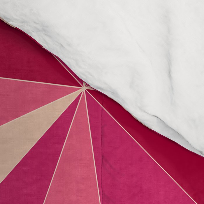 Kaleidoscope Tile Pattern VIII Vibrant Pink and Red Comforter Gallery Image 4