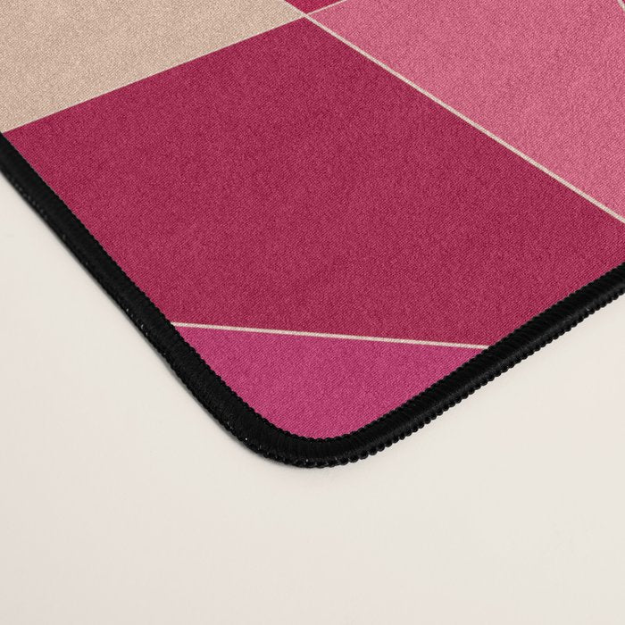 Kaleidoscope Tile Pattern VIII Vibrant Pink and Red Desk Mat Gallery Image 4