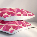 Kaleidoscope Tile Pattern VIII Vibrant Pink and Red Pillow Sham Gallery Image 3