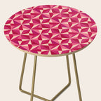 Kaleidoscope Tile Pattern VIII Vibrant Pink and Red Side Table Gallery Image 2