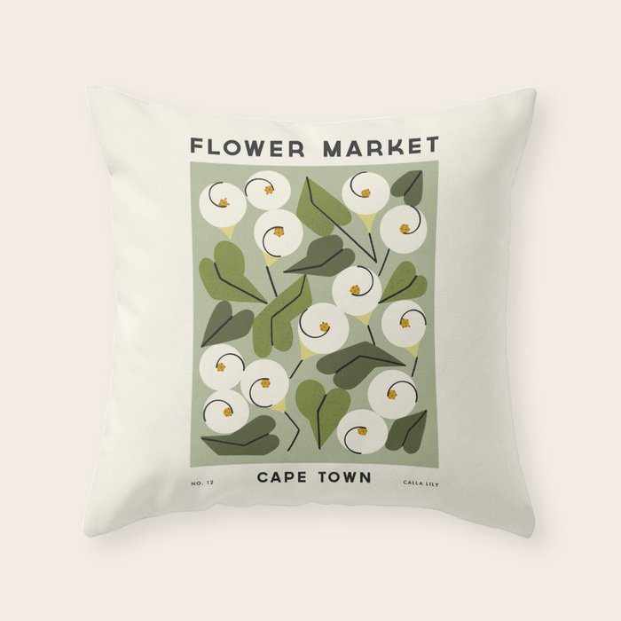 Flower Market No. 12 Throw Pillow Gallery Image 1