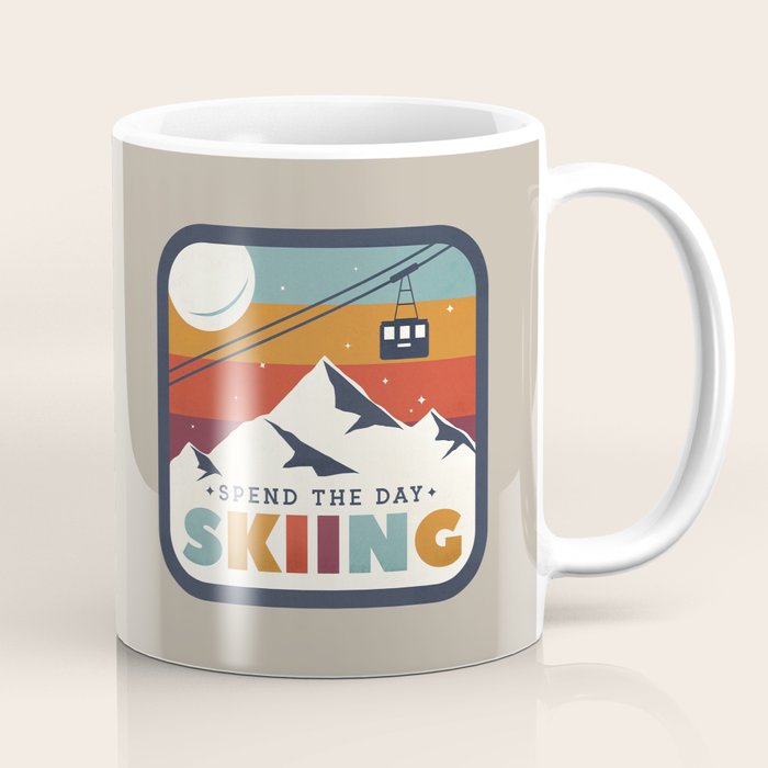 Spend The Day Skiing-Ski Badge Coffee Mug Gallery Image 1