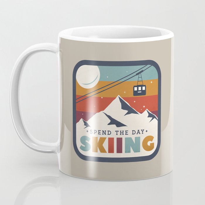 Spend The Day Skiing-Ski Badge Coffee Mug Gallery Image 3