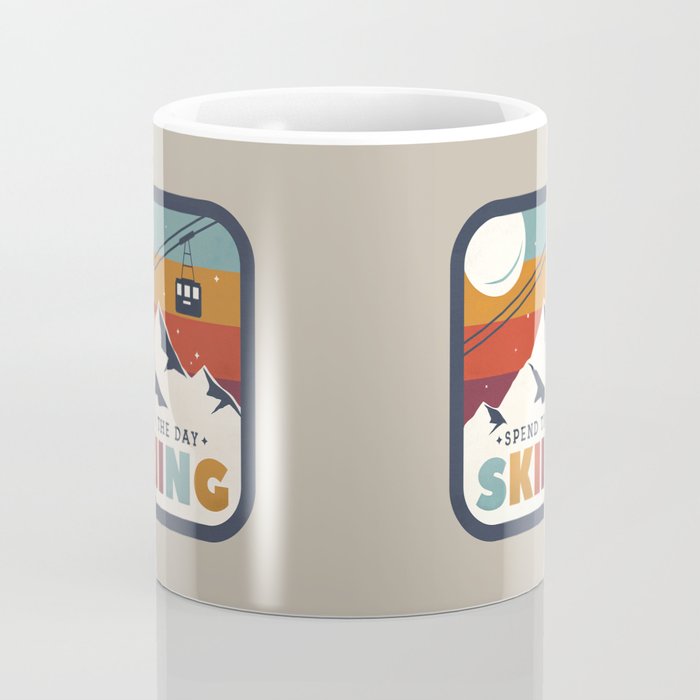 Spend The Day Skiing-Ski Badge Coffee Mug Gallery Image 4