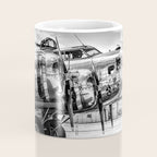 WWII Flying Fortress aviation bomber airplane flight portrait black and white photograph - photography - photographs Coffee Mug Gallery Image 4