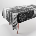 WWII Flying Fortress aviation bomber airplane flight portrait black and white photograph - photography - photographs Tablecloth Gallery Image 1