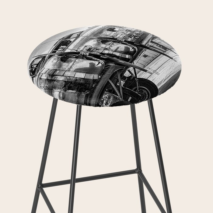 WWII Flying Fortress aviation bomber airplane flight portrait black and white photograph - photography - photographs Stool Gallery Image 2