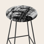 WWII Flying Fortress aviation bomber airplane flight portrait black and white photograph - photography - photographs Stool Gallery Image 2