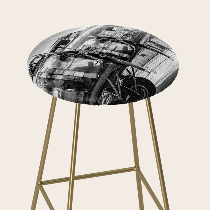WWII Flying Fortress aviation bomber airplane flight portrait black and white photograph - photography - photographs Stool Gallery Image 2