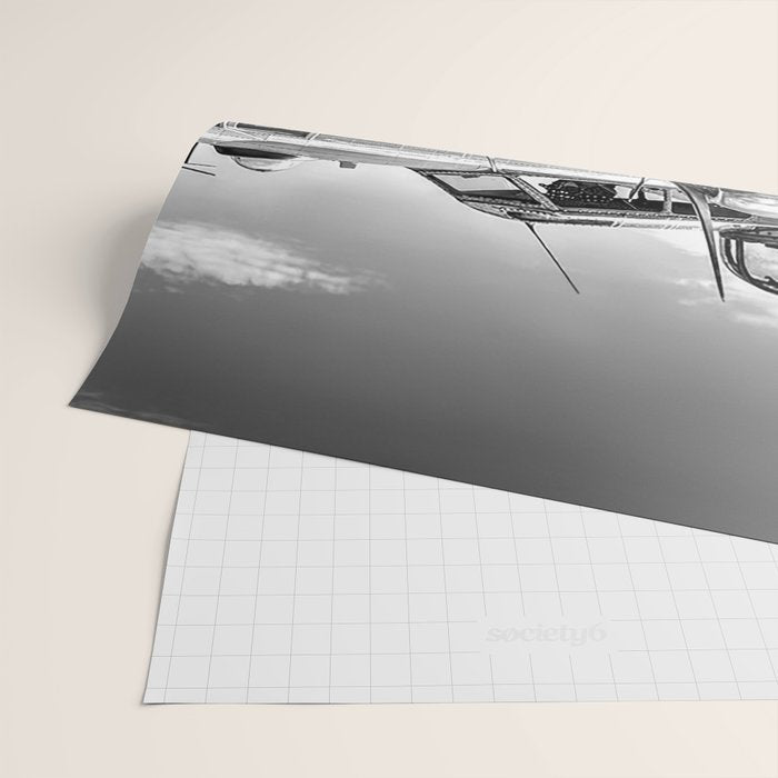 WWII Flying Fortress aviation bomber airplane flight portrait black and white photograph - photography - photographs Wrapping Paper Gallery Image 2