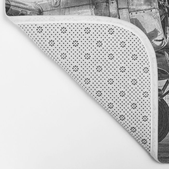 WWII Flying Fortress aviation bomber airplane flight portrait black and white photograph - photography - photographs Bath Mat Gallery Image 2
